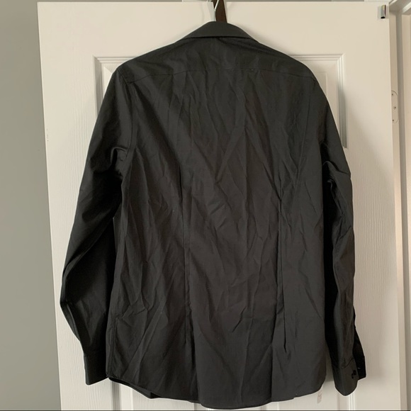 DKNY Men’s Button Up Dress Shirt. Long sleeve, dark grey. Size 16 34-35. BNWT - Picture 2 of 5